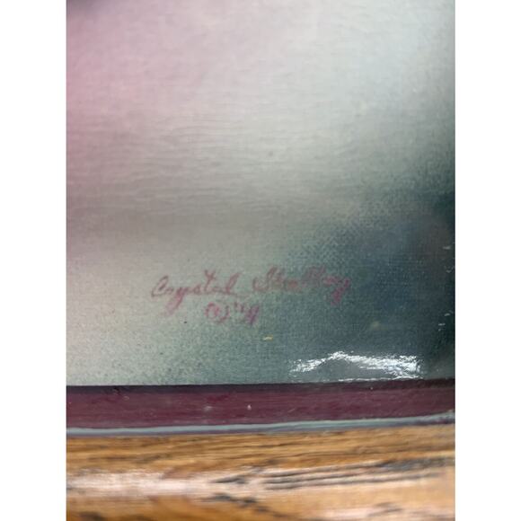 Vintage Crystal Skelley 3D Fushia Hummingbird Framed Art Signed Shadow Box - Picture 8 of 9